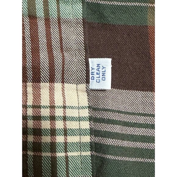 Vintage Polo Ralph Lauren Button Up Brown Plaid Shirt Cotton Wool Blend Men's L - Picture 4 of 4